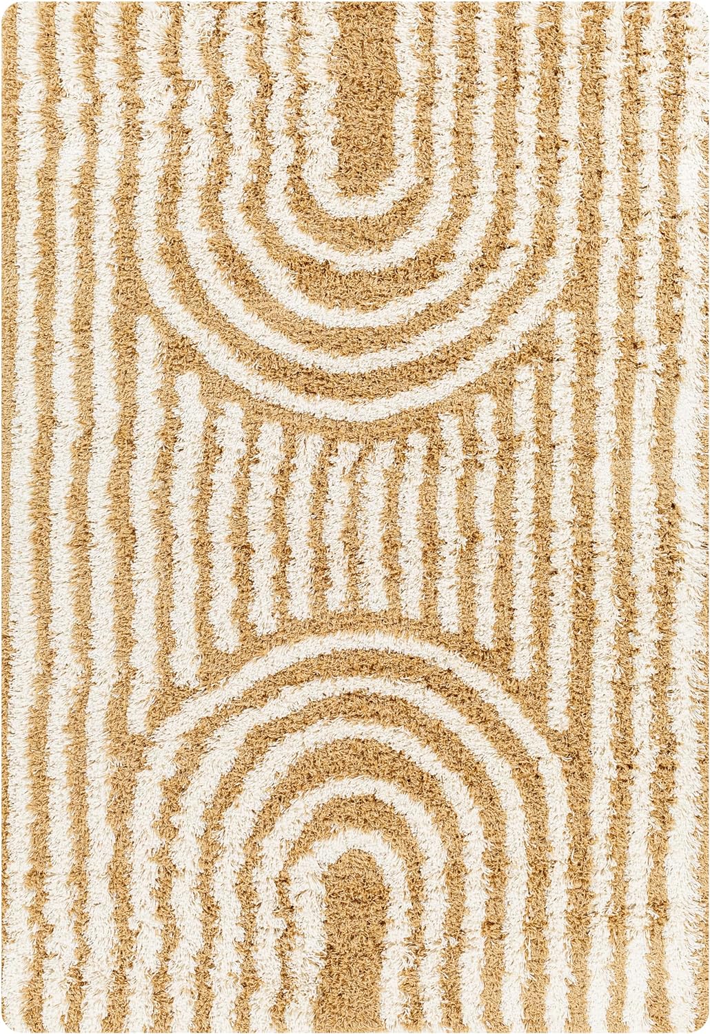 Blanchard 5x7 Shag Beige Area Rug Carpet for Living Room Bedroom or Kitchen (5'3" x 7'3")