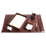 Milesverse Leather 6 Piece Desk Organizer Set