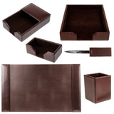 Milesverse Leather 6 Piece Desk Organizer Set