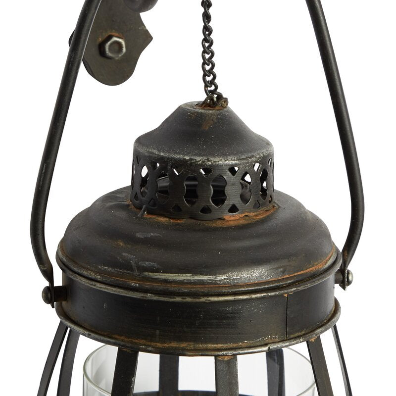 Kige Brown Glass/Iron Wall Sconce Candle Holder