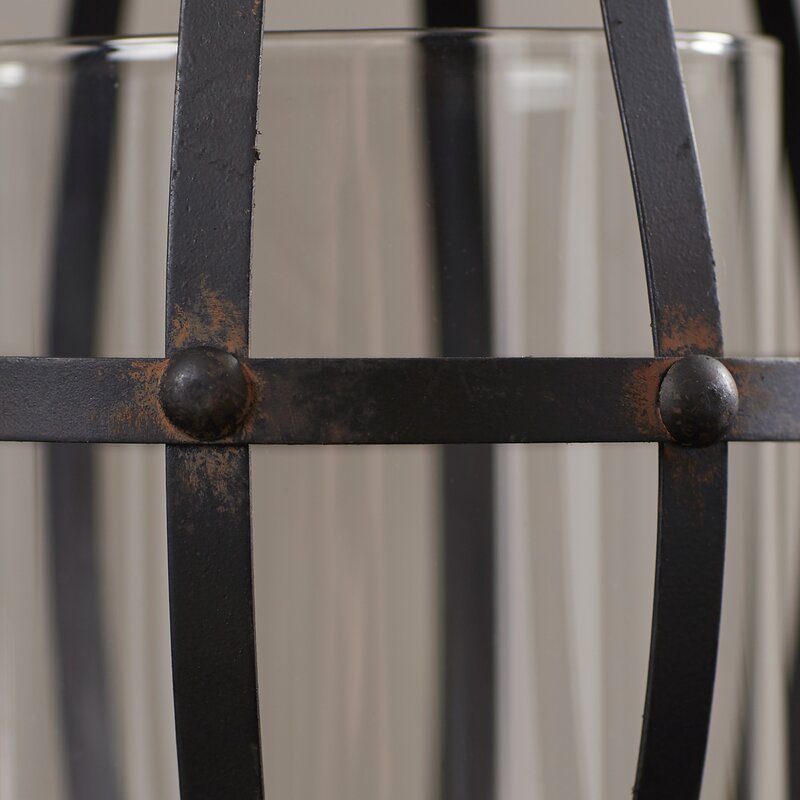 Kige Brown Glass/Iron Wall Sconce Candle Holder