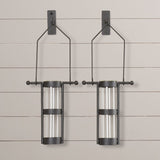 Garwood 2 Piece Clear Glass, Black Frame Wall Vase Set (Set of 2