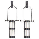 Garwood 2 Piece Clear Glass, Black Frame Wall Vase Set (Set of 2