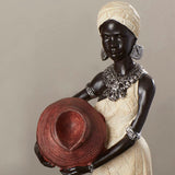 Tuzerde 2 Piece Polystone African Woman Figurine Set