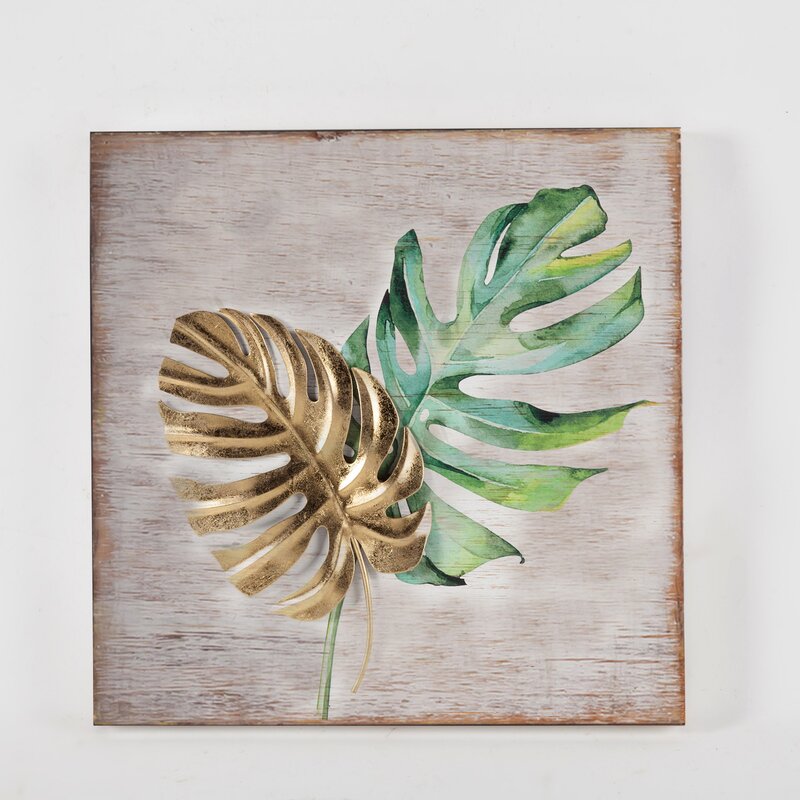 Ratsou 2 Piece Leaf Wood Wall Decor Set