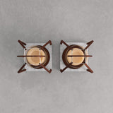 Rigia 2 Piece Gray/Brown Metal Lantern Candle Holder Set