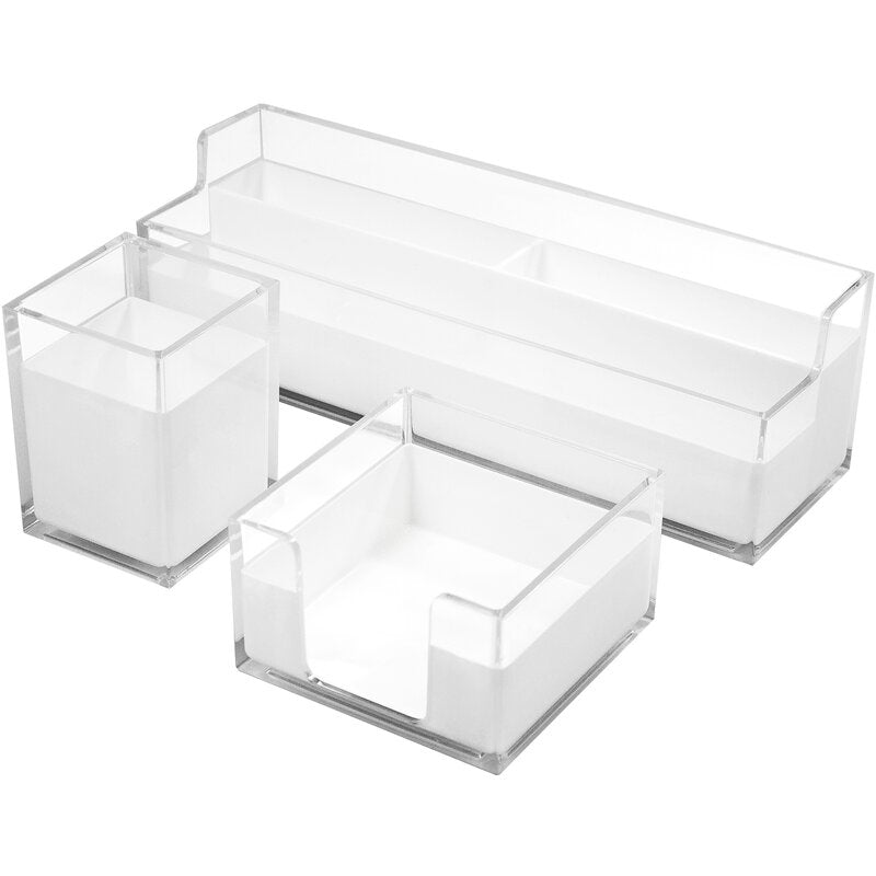Kentdy 3 Piece Acrylic Desk Set