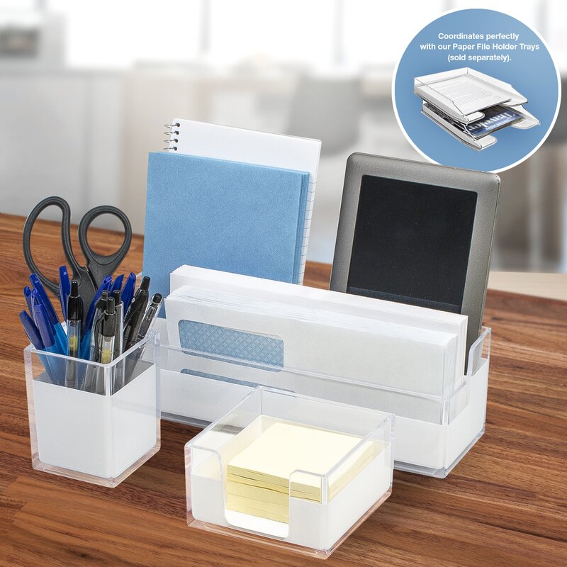 Kentdy 3 Piece Acrylic Desk Set