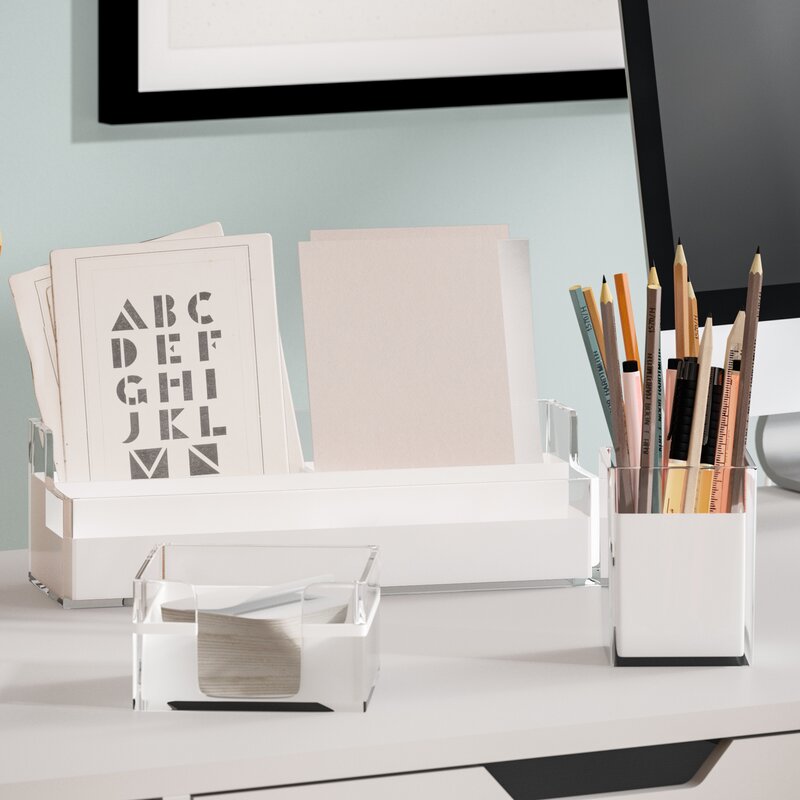 Kentdy 3 Piece Acrylic Desk Set