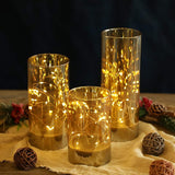 Stanbourg 3 Piece LED String Lights Flickering Unscented Flameless Pillar Candle Set with Remote