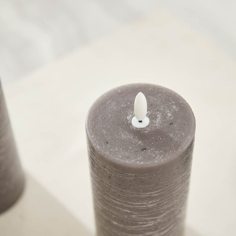 Stansia 3 Piece Marble Textured LED Unscented Flameless Pillar Candle Set with Remote