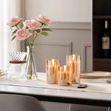 Saintmy 3 Piece Silver/Gold Unscented Flameless Pillar Candle Set with Remote