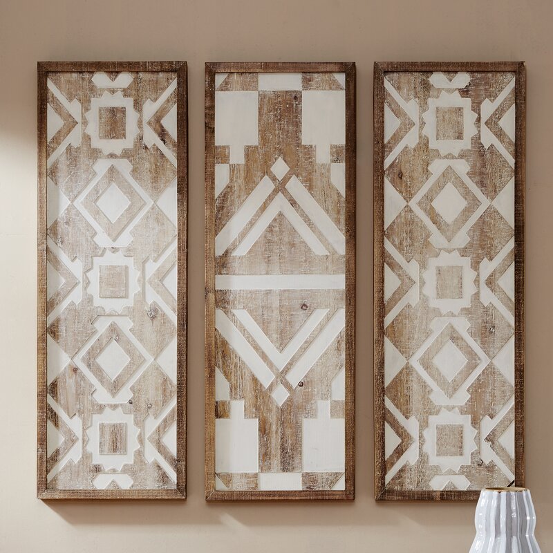 Buand 3 Piece Abstract Wood Wall Decor Set