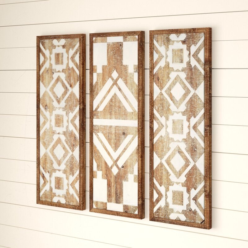 Buand 3 Piece Abstract Wood Wall Decor Set