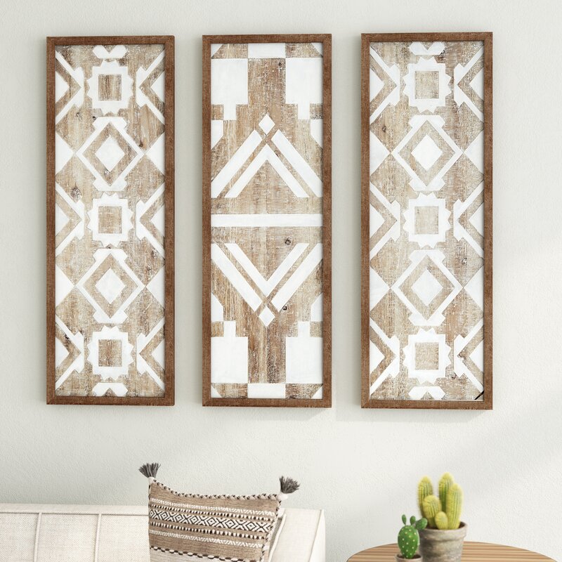 Buand 3 Piece Abstract Wood Wall Decor Set