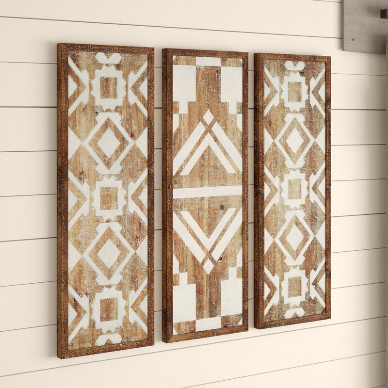 Buand 3 Piece Abstract Wood Wall Decor Set