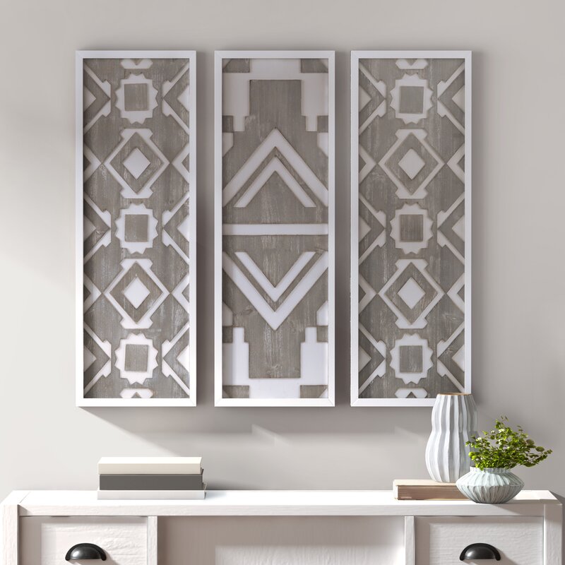 Buand 3 Piece Abstract Wood Wall Decor Set