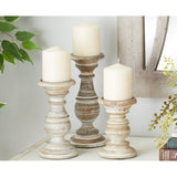 Southmo 3 Piece Wood Tabletop Candlestick Set