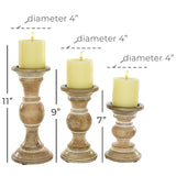 Southmo 3 Piece Wood Tabletop Candlestick Set