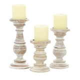 Southmo 3 Piece Wood Tabletop Candlestick Set