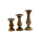 Southmo 3 Piece Wood Tabletop Candlestick Set