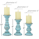 Southmo 3 Piece Wood Tabletop Candlestick Set