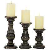 Southmo 3 Piece Wood Tabletop Candlestick Set