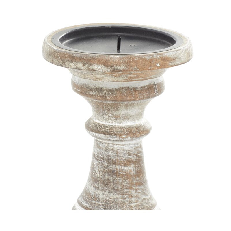 Southmo 3 Piece Wood Tabletop Candlestick Set