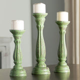 Lyalne 3 Piece Wood Tabletop Candlestick Set