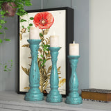 Lyalne 3 Piece Wood Tabletop Candlestick Set