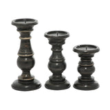 Southmo 3 Piece Wood Tabletop Candlestick Set