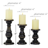 Southmo 3 Piece Wood Tabletop Candlestick Set