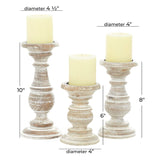 Southmo 3 Piece Wood Tabletop Candlestick Set