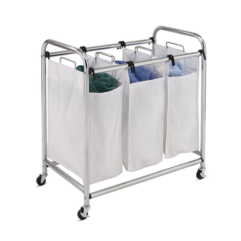 Landva 3 Section Plated Heavy Duty Laundry Sorter