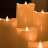 Begypt 5 Piece Unscented Flameless Ivory Pillar Candle Set with Remote