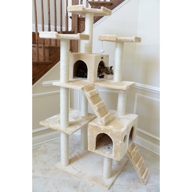 Giovanni 74" Real Wood Cat Tree
