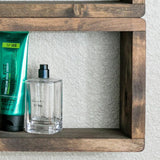 Liaponia 4 Piece Alder Wood Walnut Floating Shelf (Set of 2)