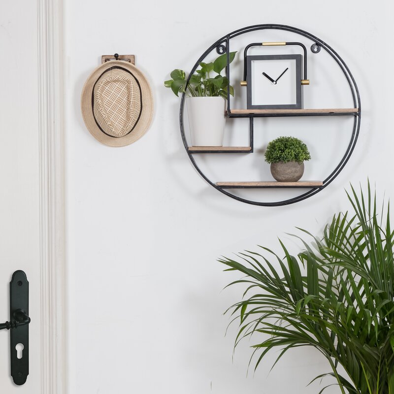 Mamoni 3 Piece Mango Wood Circle Accent Shelf