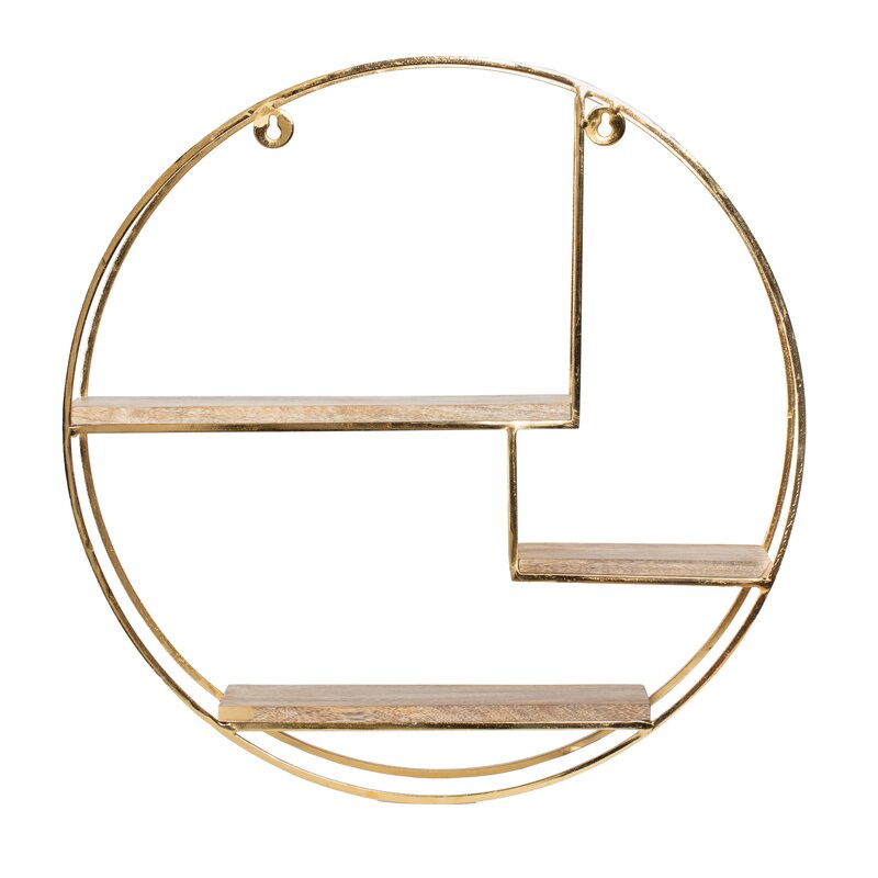Mamoni 3 Piece Mango Wood Circle Accent Shelf