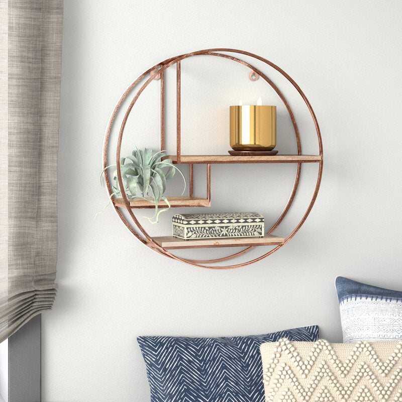 Mamoni 3 Piece Mango Wood Circle Accent Shelf