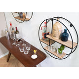 Mamoni 3 Piece Mango Wood Circle Accent Shelf