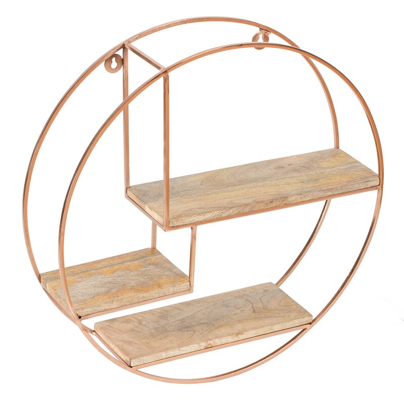 Mamoni 3 Piece Mango Wood Circle Accent Shelf