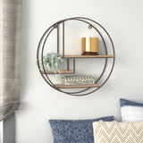 Mamoni 3 Piece Mango Wood Circle Accent Shelf