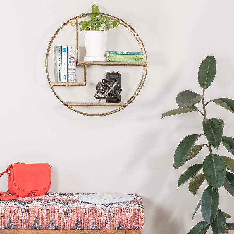 Mamoni 3 Piece Mango Wood Circle Accent Shelf