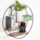 Mamoni 3 Piece Mango Wood Circle Accent Shelf