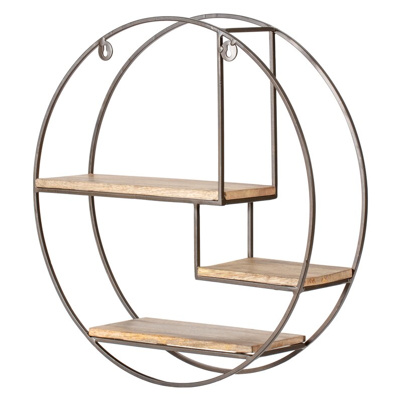 Mamoni 3 Piece Mango Wood Circle Accent Shelf