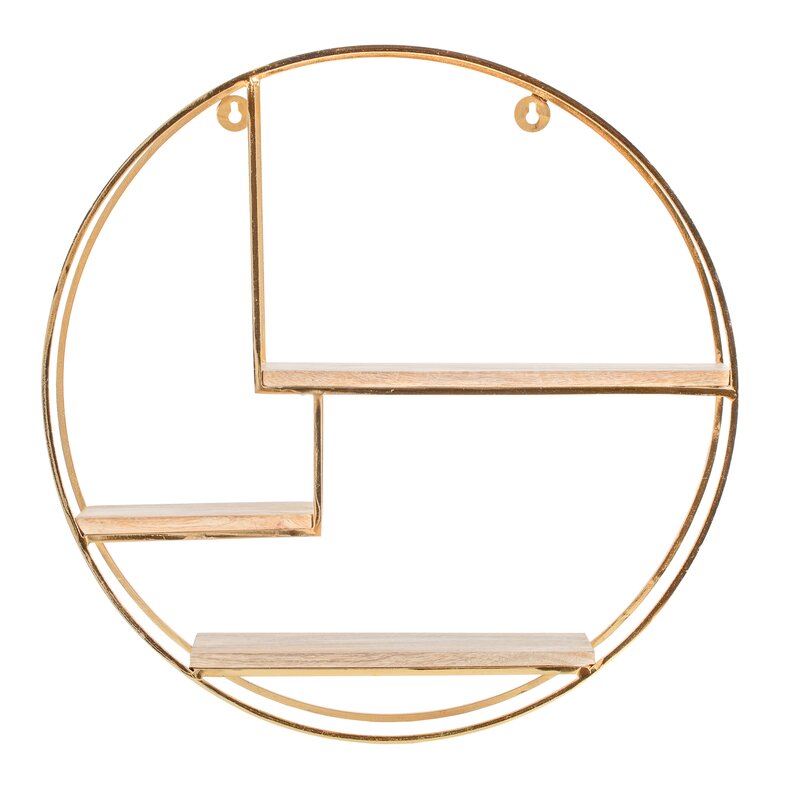 Mamoni 3 Piece Mango Wood Circle Accent Shelf