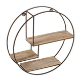 Mamoni 3 Piece Mango Wood Circle Accent Shelf