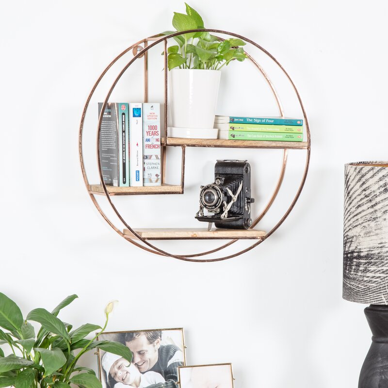 Mamoni 3 Piece Mango Wood Circle Accent Shelf