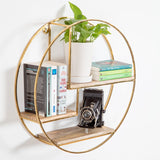 Mamoni 3 Piece Mango Wood Circle Accent Shelf